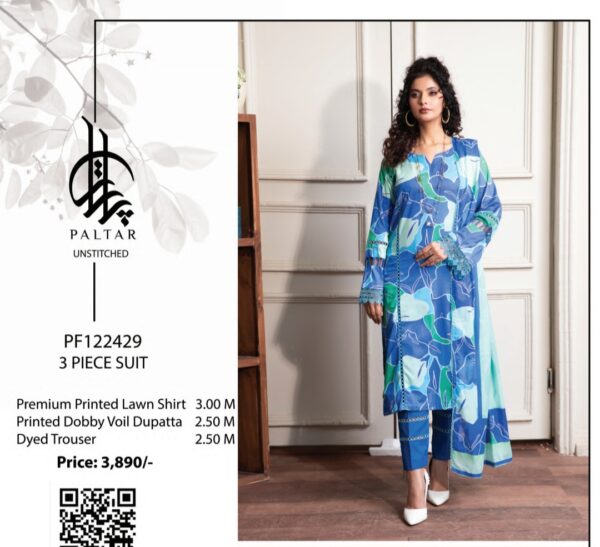 PALTAR BAHROZ LAWN 3 PIECE UNSTITCHED SUIT BY BRAND'S LOVER NEW 2025 COLLECTION - Image 12