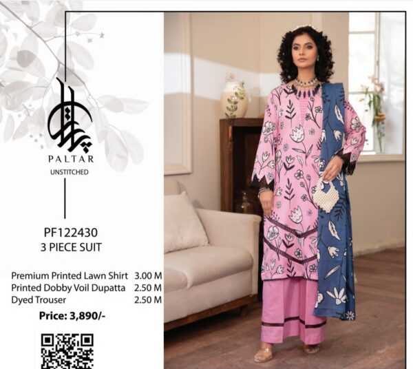 PALTAR BAHROZ LAWN 3 PIECE UNSTITCHED SUIT BY BRAND'S LOVER NEW 2025 COLLECTION - Image 9