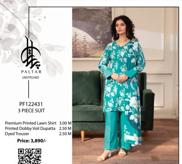 PALTAR BAHROZ LAWN 3 PIECE UNSTITCHED SUIT BY BRAND'S LOVER NEW 2025 COLLECTION - Image 11