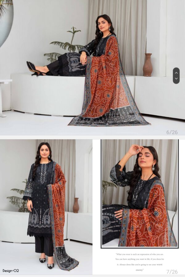 Muskan by Fiza Noor vol 2 Digital Embroidered lawn suit 3 piece unstitched new collection 2025 - Image 6