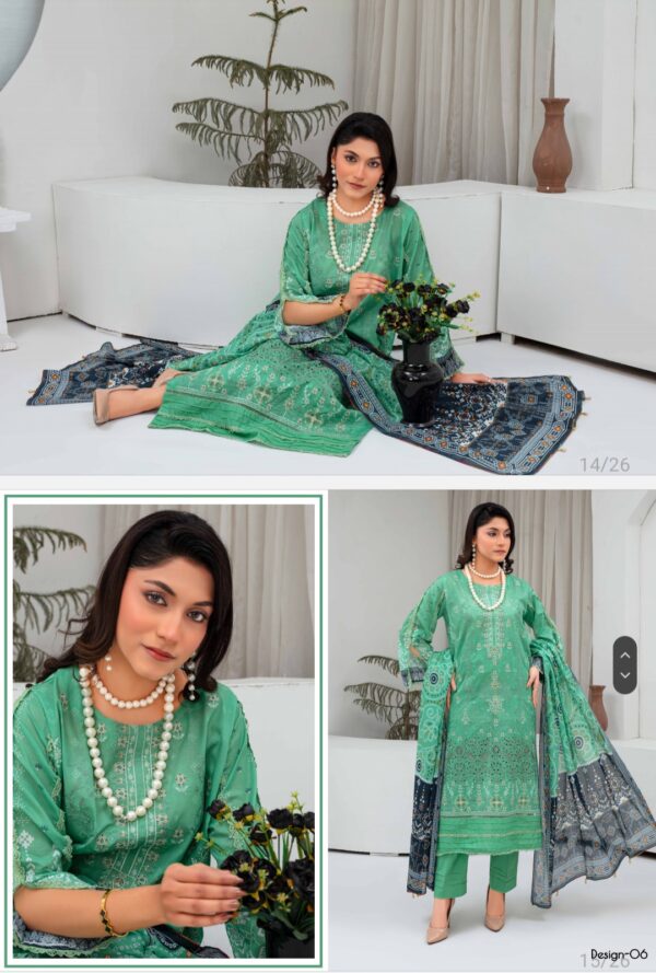 Muskan by Fiza Noor vol 2 Digital Embroidered lawn suit 3 piece unstitched new collection 2025 - Image 4