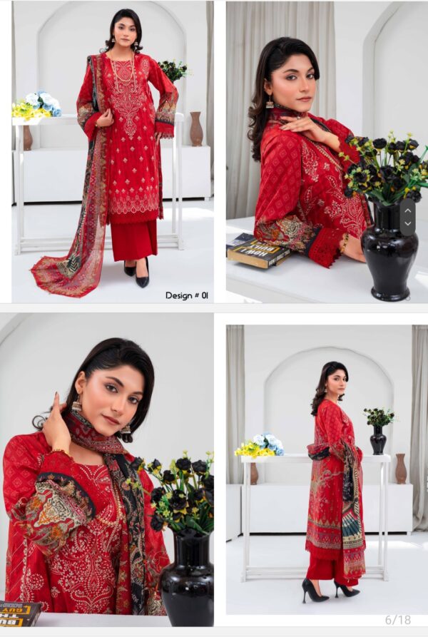 Muskan by Fiza Noor vol 1 Digital Embroidered lawn suit 3 piece unstitched new collection 2025 - Image 5