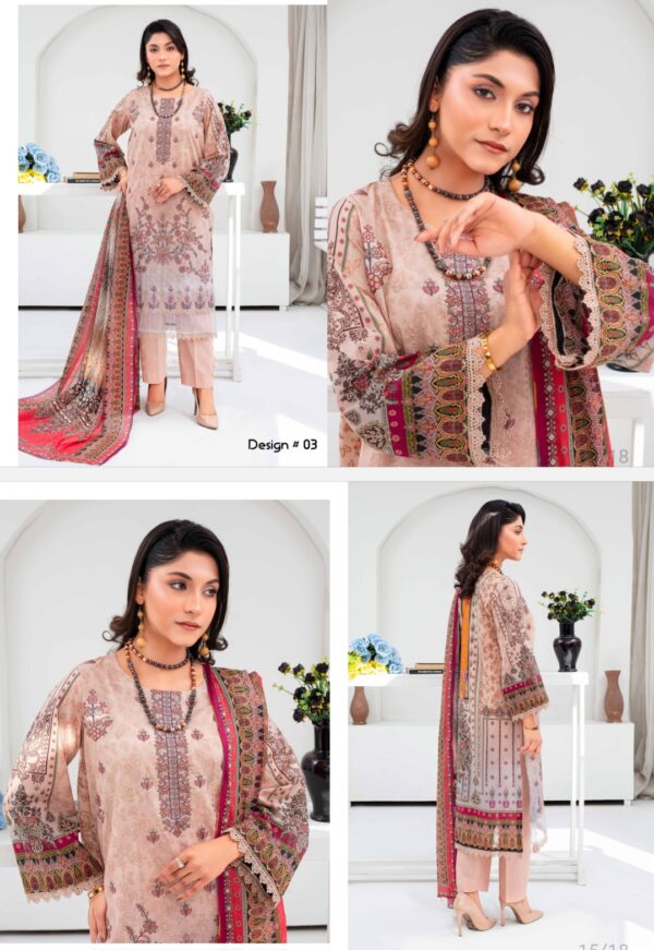Muskan by Fiza Noor vol 1 Digital Embroidered lawn suit 3 piece unstitched new collection 2025 - Image 4