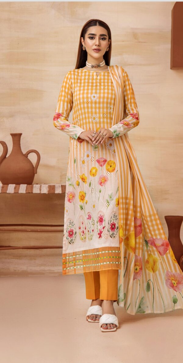 SPLENDOR BY GULLJEE LAWN 3 PIECE UNSTTICHED SUIT BY BRAND'S LOVER  2025 NEW COLLECTION - Image 9