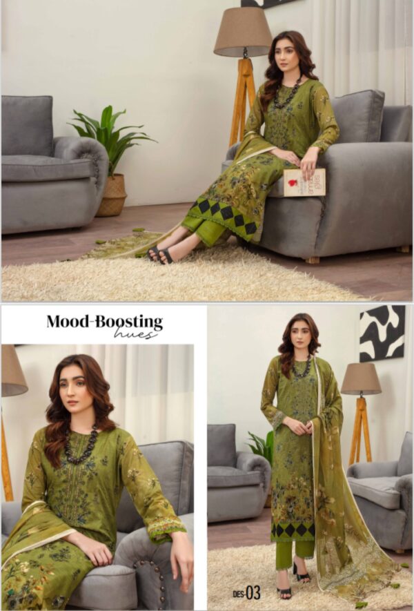 ROSA BY ZARA MEER VOLUME 202 UNSTITCHED 3 PIECE LAWN SUIT NEW COLLECTION 2025 - Image 4