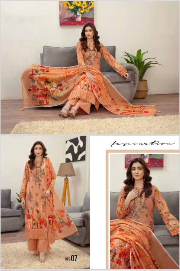 ROSA BY ZARA MEER VOLUME 202 UNSTITCHED 3 PIECE LAWN SUIT NEW COLLECTION 2025 - Image 10