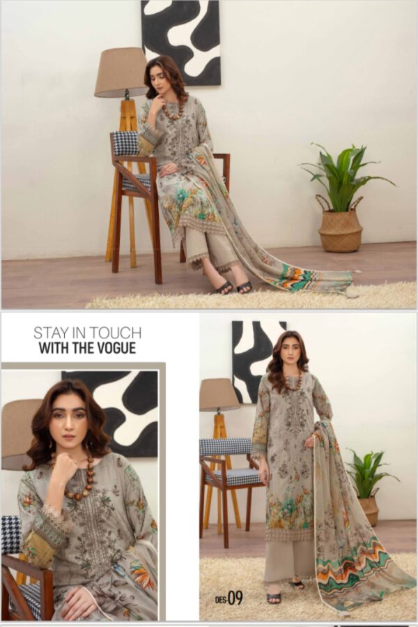ROSA BY ZARA MEER VOLUME 202 UNSTITCHED 3 PIECE LAWN SUIT NEW COLLECTION 2025 - Image 6