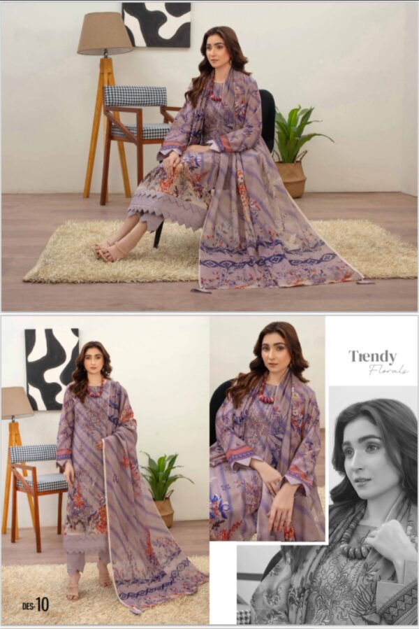 ROSA BY ZARA MEER VOLUME 202 UNSTITCHED 3 PIECE LAWN SUIT NEW COLLECTION 2025 - Image 5