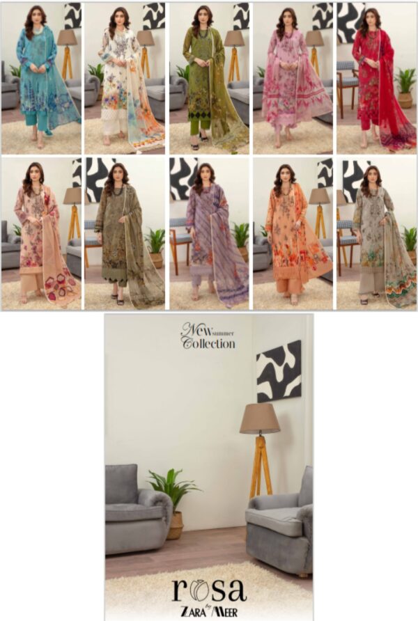 ROSA BY ZARA MEER VOLUME 202 UNSTITCHED 3 PIECE LAWN SUIT NEW COLLECTION 2025