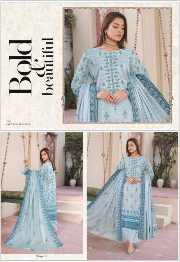 NOOR-E-NISWAN VOL#52 PREMIUM LAWN COLLECTION UNSTITICH 3PC SUIT NEW COLLECTION 2025 - Image 10