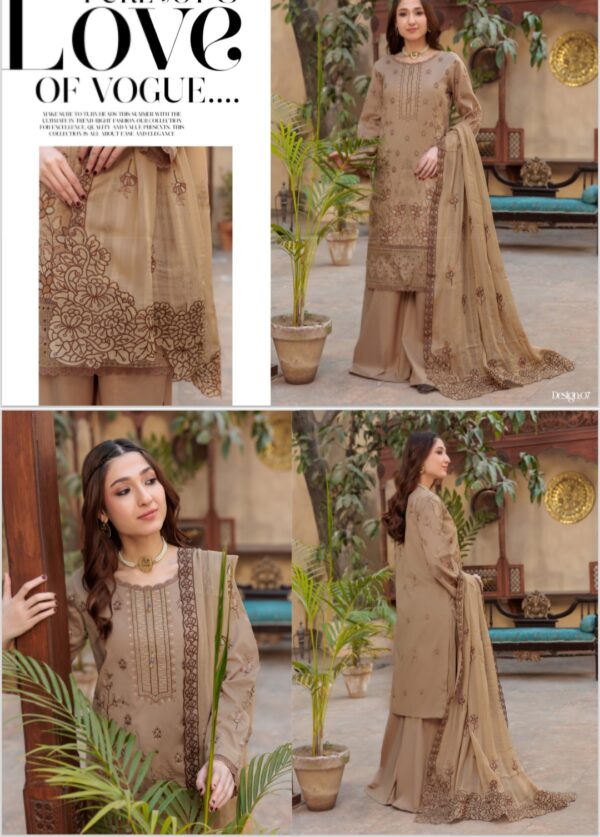 PALWASHA BY AREEBA ARTS VOL# 25 MANN MAYAL UNSTITICHED 3PC SUIT COLLECTION 2025 - Image 4