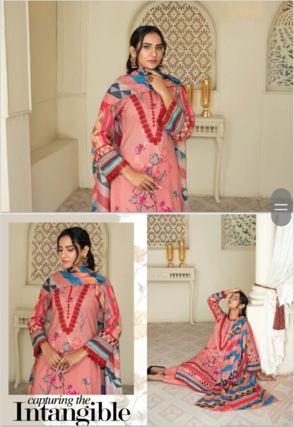 SIGNATURE BY PALWASHA AREEB ARTS VOL # 11 UNSTITCHED 3PC LAWN SUIT NEW COLLECTION 2025 - Image 5