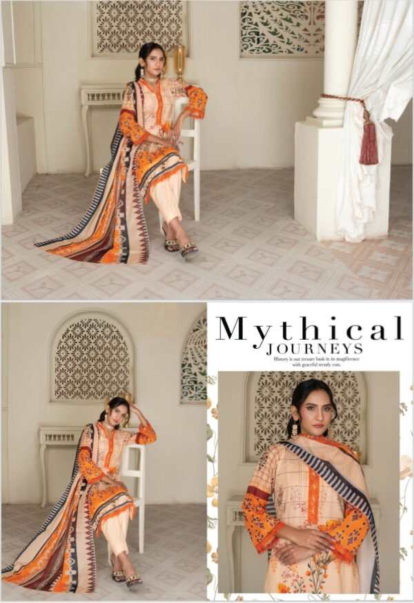 SIGNATURE BY PALWASHA AREEB ARTS VOL # 11 UNSTITCHED 3PC LAWN SUIT NEW COLLECTION 2025 - Image 4