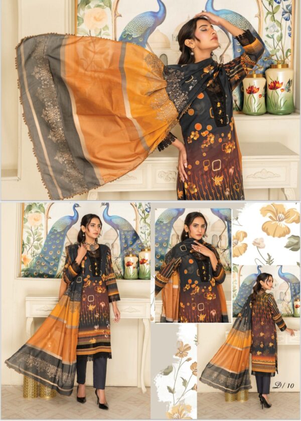 SIGNATURE BY PALWASHA AREEB ARTS VOL # 11 UNSTITCHED 3PC LAWN SUIT NEW COLLECTION 2025 - Image 6
