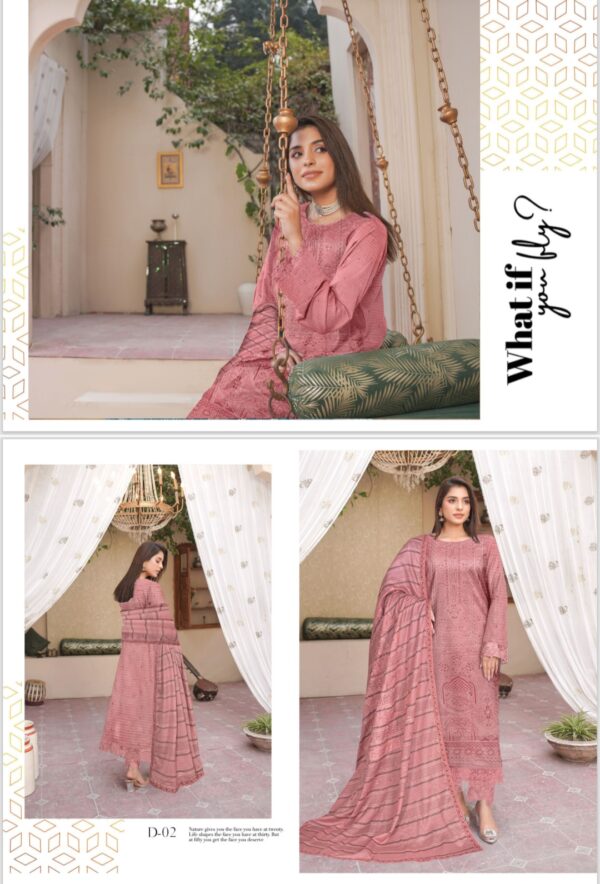 RAWAYAT BY RANG NOOR BY AJMAL FABRICS UNSTITCHED 3PC LAWN SUIT NEW COLLECTION 2025 - Image 4