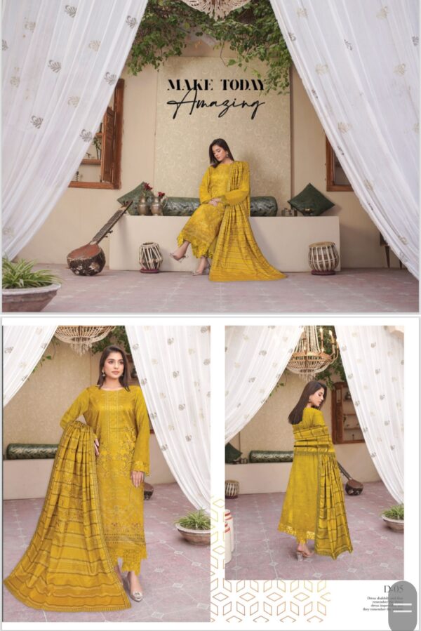 RAWAYAT BY RANG NOOR BY AJMAL FABRICS UNSTITCHED 3PC LAWN SUIT NEW COLLECTION 2025 - Image 7