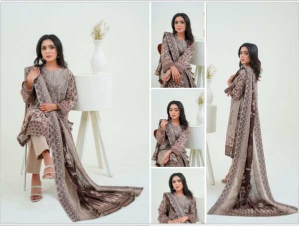 JUGNI VOL 775 BY HOORIA ARTS UNSTITICHED 3PC LAWN NEW COLLECTION 2025 - Image 11