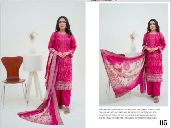 JUGNI VOL 775 BY HOORIA ARTS UNSTITICHED 3PC LAWN NEW COLLECTION 2025 - Image 12