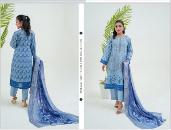 JUGNI VOL 775 BY HOORIA ARTS UNSTITICHED 3PC LAWN NEW COLLECTION 2025 - Image 10