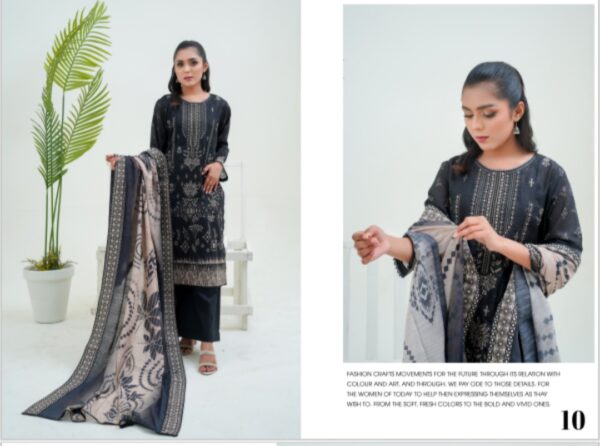 JUGNI VOL 775 BY HOORIA ARTS UNSTITICHED 3PC LAWN NEW COLLECTION 2025 - Image 5
