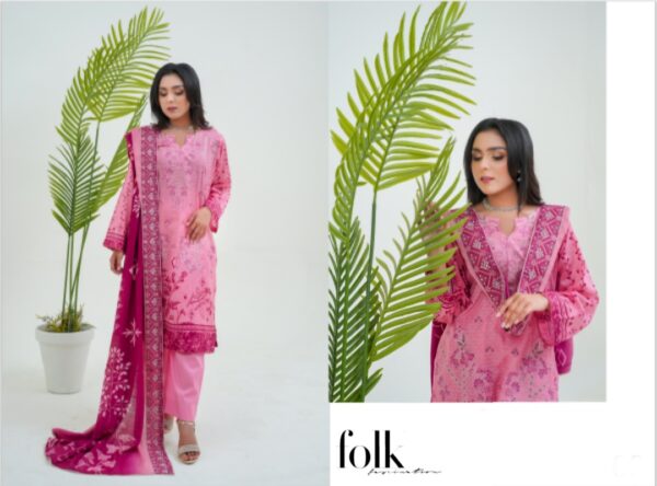 JUGNI VOL 775 BY HOORIA ARTS UNSTITICHED 3PC LAWN NEW COLLECTION 2025 - Image 9
