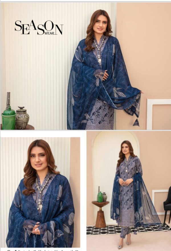 MOMENT BY ZARA MEER VOL 209 UNSTITICHED LAWN 3PC SUIT NEW COLLECTION 2025 - Image 10