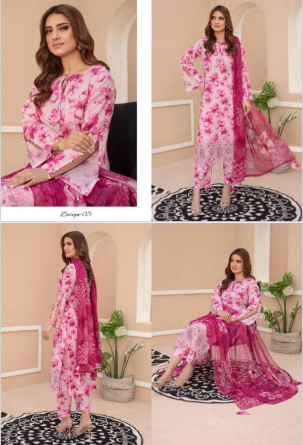 MOMENT BY ZARA MEER VOL 209 UNSTITICHED LAWN 3PC SUIT NEW COLLECTION 2025 - Image 3