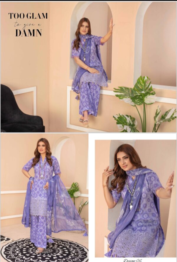 MOMENT BY ZARA MEER VOL 209 UNSTITICHED LAWN 3PC SUIT NEW COLLECTION 2025 - Image 8