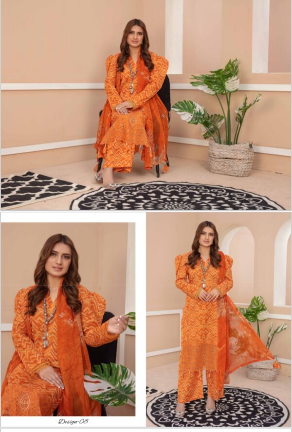 MOMENT BY ZARA MEER VOL 209 UNSTITICHED LAWN 3PC SUIT NEW COLLECTION 2025 - Image 2