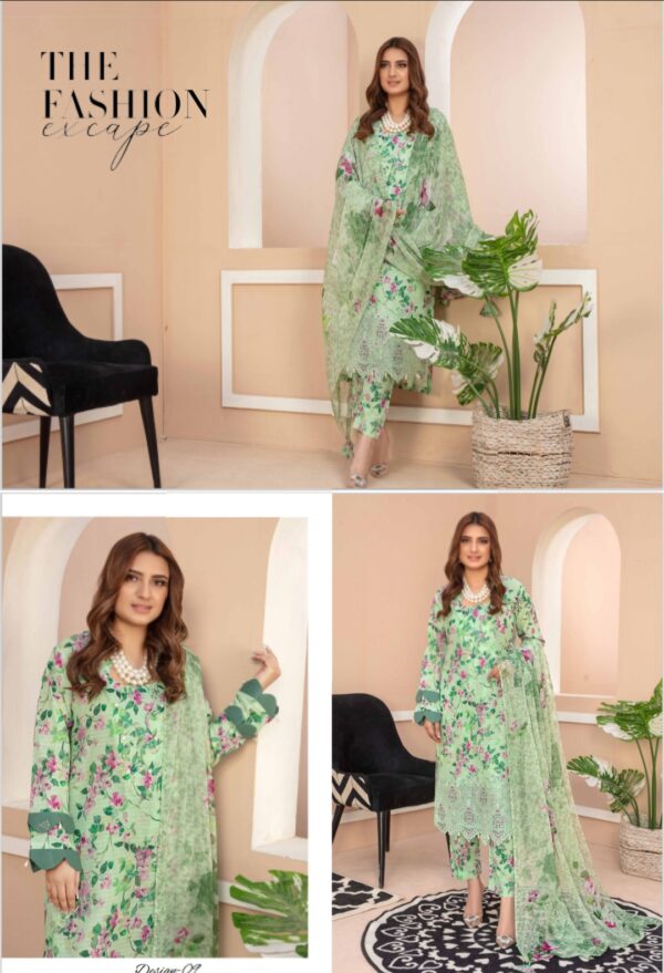 MOMENT BY ZARA MEER VOL 209 UNSTITICHED LAWN 3PC SUIT NEW COLLECTION 2025 - Image 11