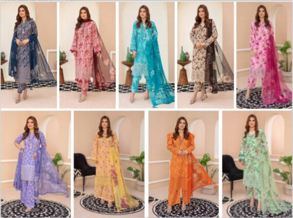 MOMENT BY ZARA MEER VOL 209 UNSTITICHED LAWN 3PC SUIT NEW COLLECTION 2025