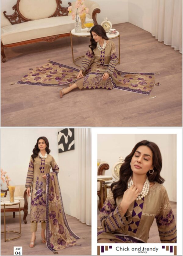 CUTE FIT BY ZARA MEER VOL 206 UNSTITCHED 3PC LAWN SUIT NEW COLLECTION 2025 - Image 7