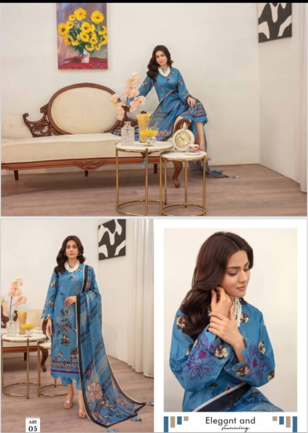 CUTE FIT BY ZARA MEER VOL 206 UNSTITCHED 3PC LAWN SUIT NEW COLLECTION 2025 - Image 2
