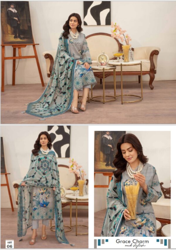 CUTE FIT BY ZARA MEER VOL 206 UNSTITCHED 3PC LAWN SUIT NEW COLLECTION 2025 - Image 12