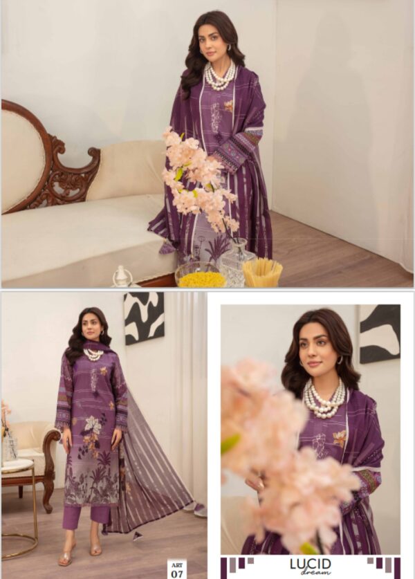 CUTE FIT BY ZARA MEER VOL 206 UNSTITCHED 3PC LAWN SUIT NEW COLLECTION 2025 - Image 10