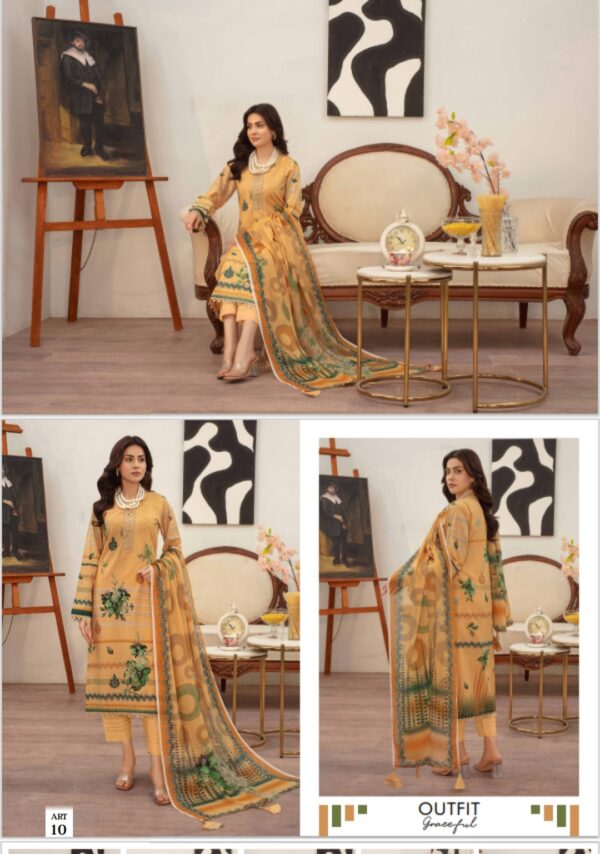 CUTE FIT BY ZARA MEER VOL 206 UNSTITCHED 3PC LAWN SUIT NEW COLLECTION 2025 - Image 6