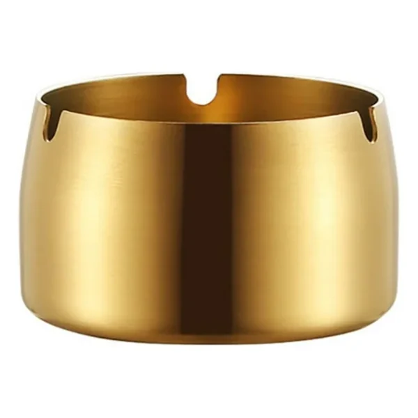 Golden stainless steel Ashtray 16cm 25-39 - Image 2