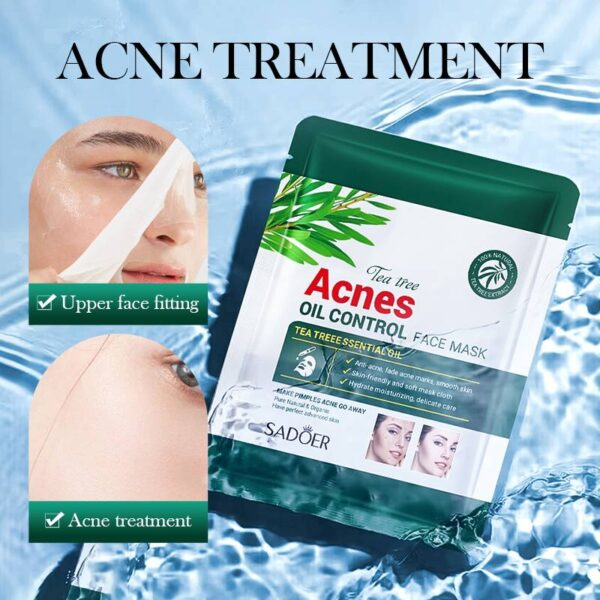 Sadoer Tea Tree Acne Oil Control Anti-Acne Facial Sheet Mask. - Image 3