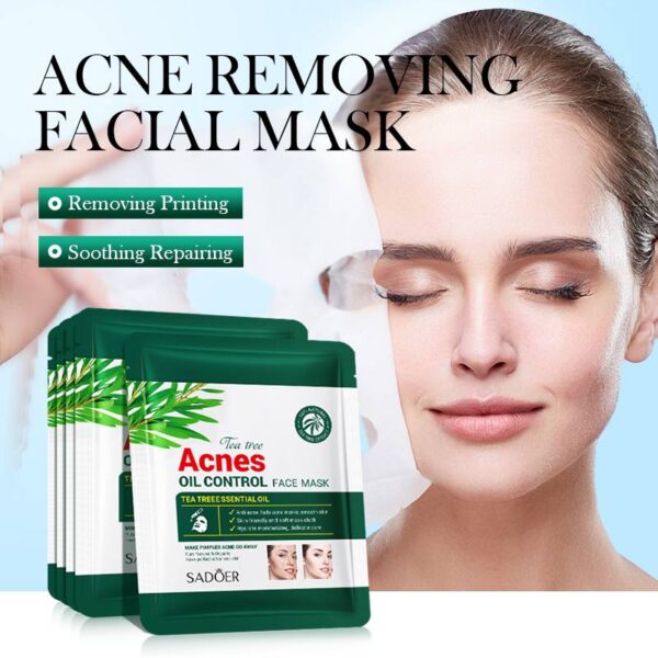 Sadoer Tea Tree Acne Oil Control Anti-Acne Facial Sheet Mask. - Image 4