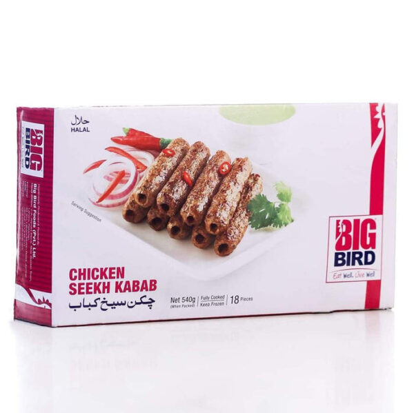 Big Bird Chicken Seekh Kabab 540g-18 pieces