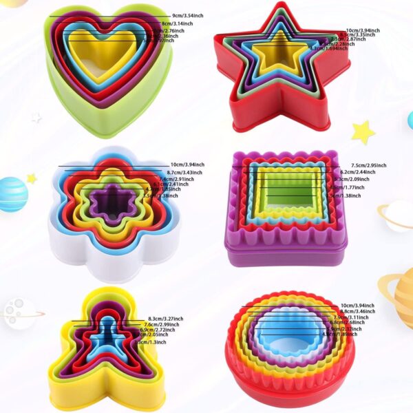 Plastic Cookie Cutter Flower Heart Square Round Fruit Cutter Star Biscuit Cutter Cake Mold Biscuit Diy Fondant Baking Tool: