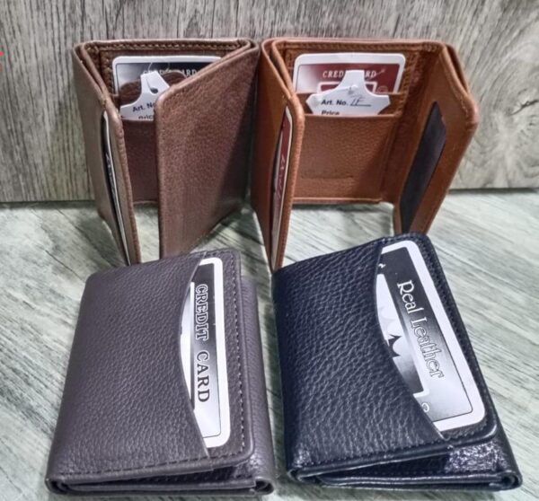 Mini 2 Sided Folding Leather Wallet for Men and Boys | Slim and smart card holder wallet,(Available In 3 Colors Black, Brown, Mustard)