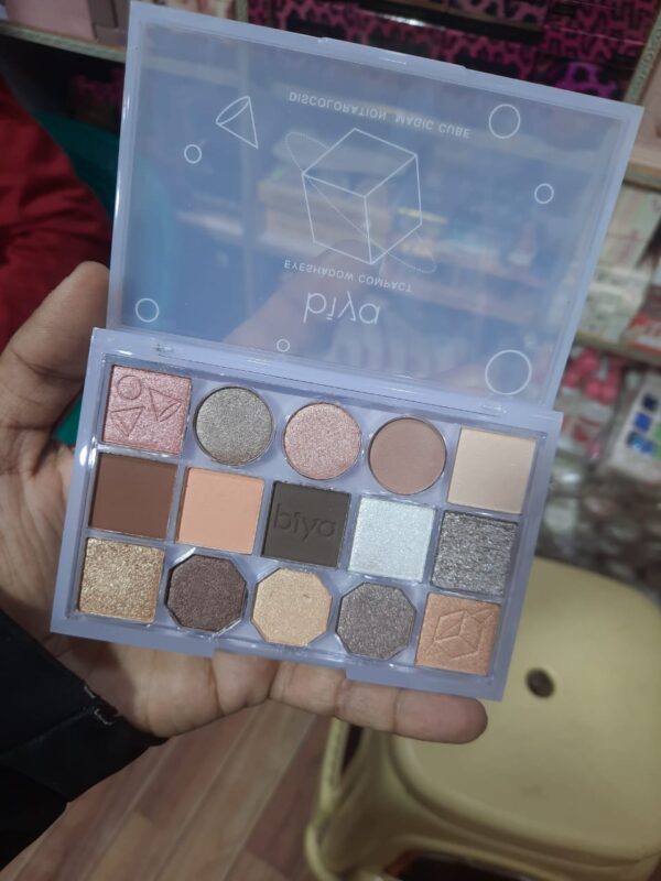 Biya 15 Colors Waterproof Nude Glitter Matte Eyeshadow Palette - Image 6