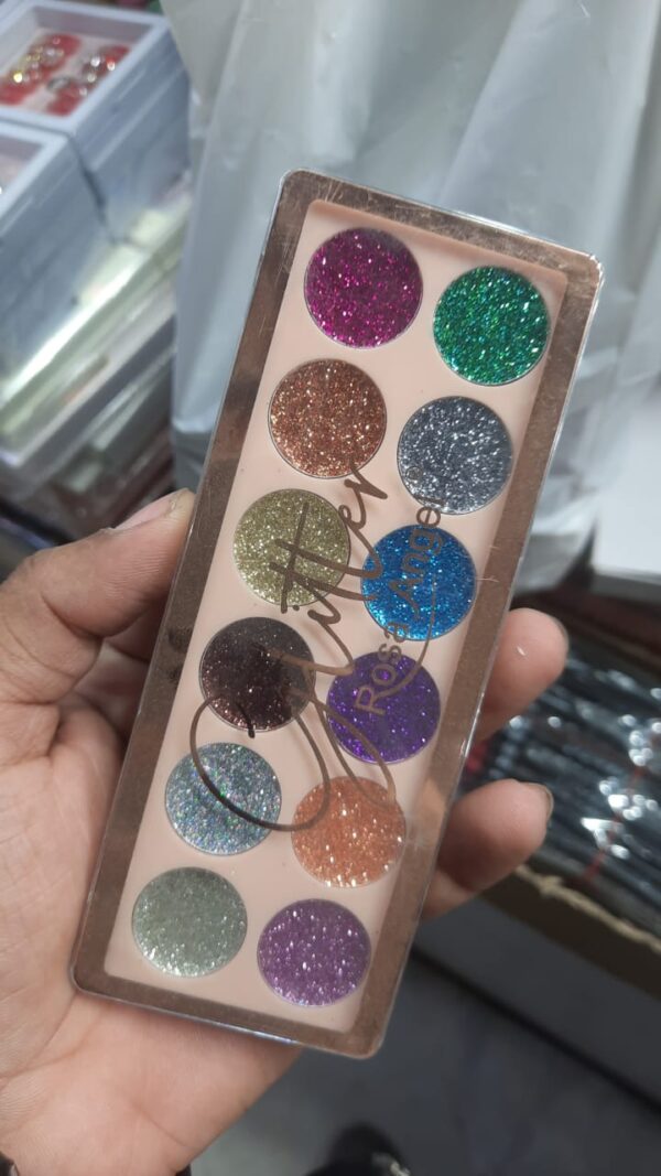 Rosa Angel 12 Colors Colorful Glitter Eyeshadow Palette - Image 3