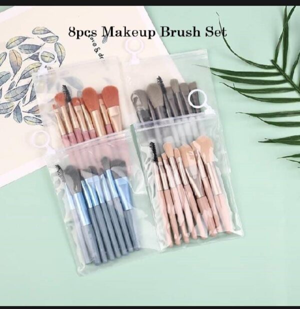8Pcs Mini Makeup Brush Set Blusher Eyeshadow Brush Loose Powder Foundation Brushes Portable Cosmetics Applicators Make Up Tools - Image 3