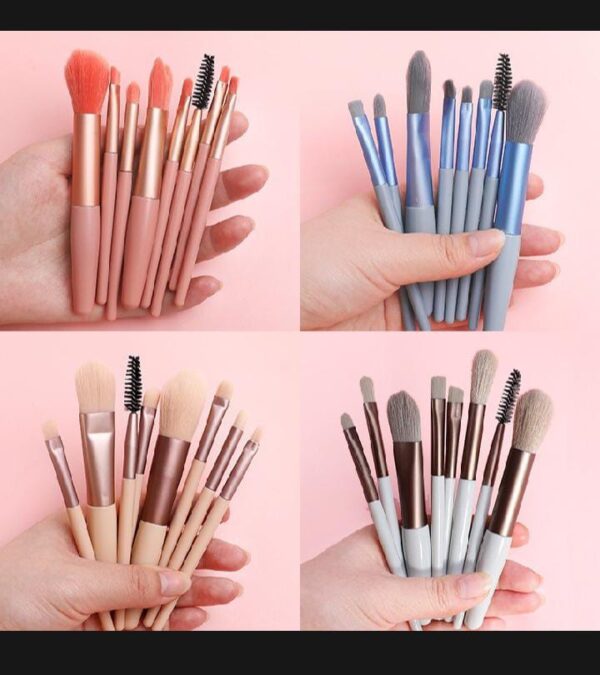 8Pcs Mini Makeup Brush Set Blusher Eyeshadow Brush Loose Powder Foundation Brushes Portable Cosmetics Applicators Make Up Tools