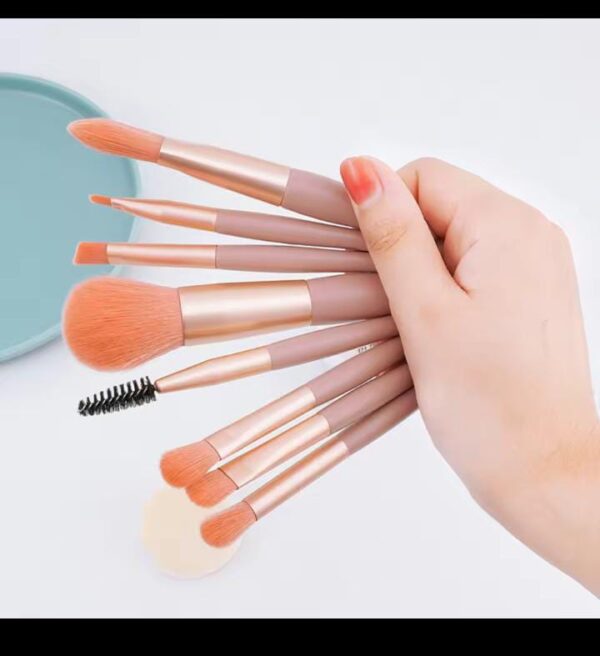 8Pcs Mini Makeup Brush Set Blusher Eyeshadow Brush Loose Powder Foundation Brushes Portable Cosmetics Applicators Make Up Tools - Image 4