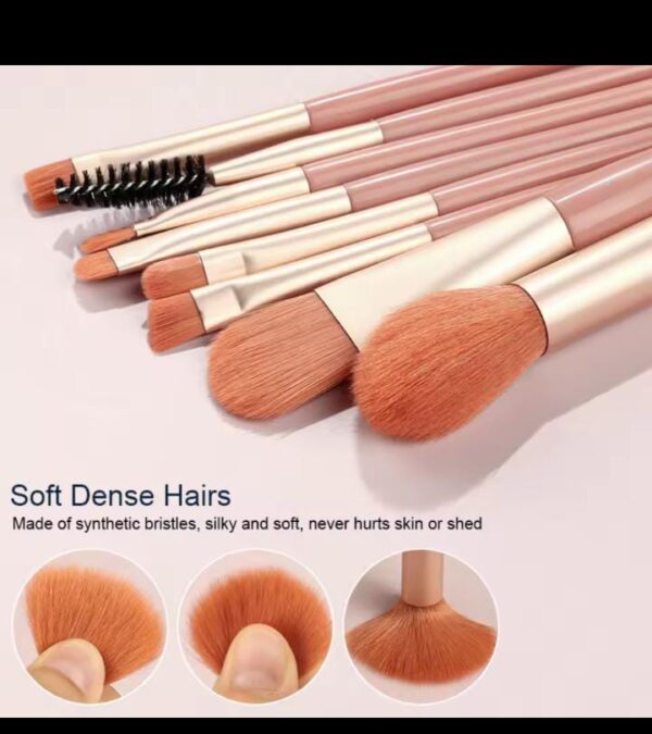 8Pcs Mini Makeup Brush Set Blusher Eyeshadow Brush Loose Powder Foundation Brushes Portable Cosmetics Applicators Make Up Tools - Image 5