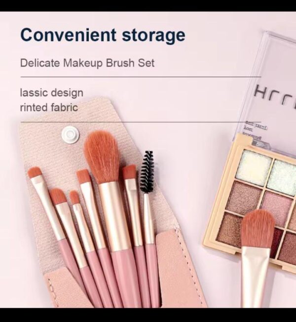 8Pcs Mini Makeup Brush Set Blusher Eyeshadow Brush Loose Powder Foundation Brushes Portable Cosmetics Applicators Make Up Tools - Image 7