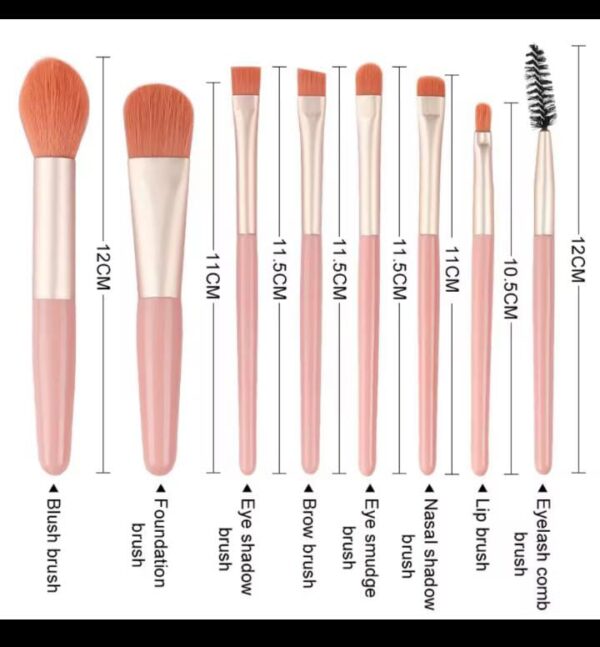 8Pcs Mini Makeup Brush Set Blusher Eyeshadow Brush Loose Powder Foundation Brushes Portable Cosmetics Applicators Make Up Tools - Image 6